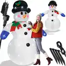 Bild 1 von KESSER® Aufblasbarer Schneemann XXL 240cm LED-Beleuchtung Befestigungsmaterial Deko Schneemann Weihnachten , Weihnachtsdekoration , Figur,  geräuscharmes Gebläse , witterungsbeständig IP44