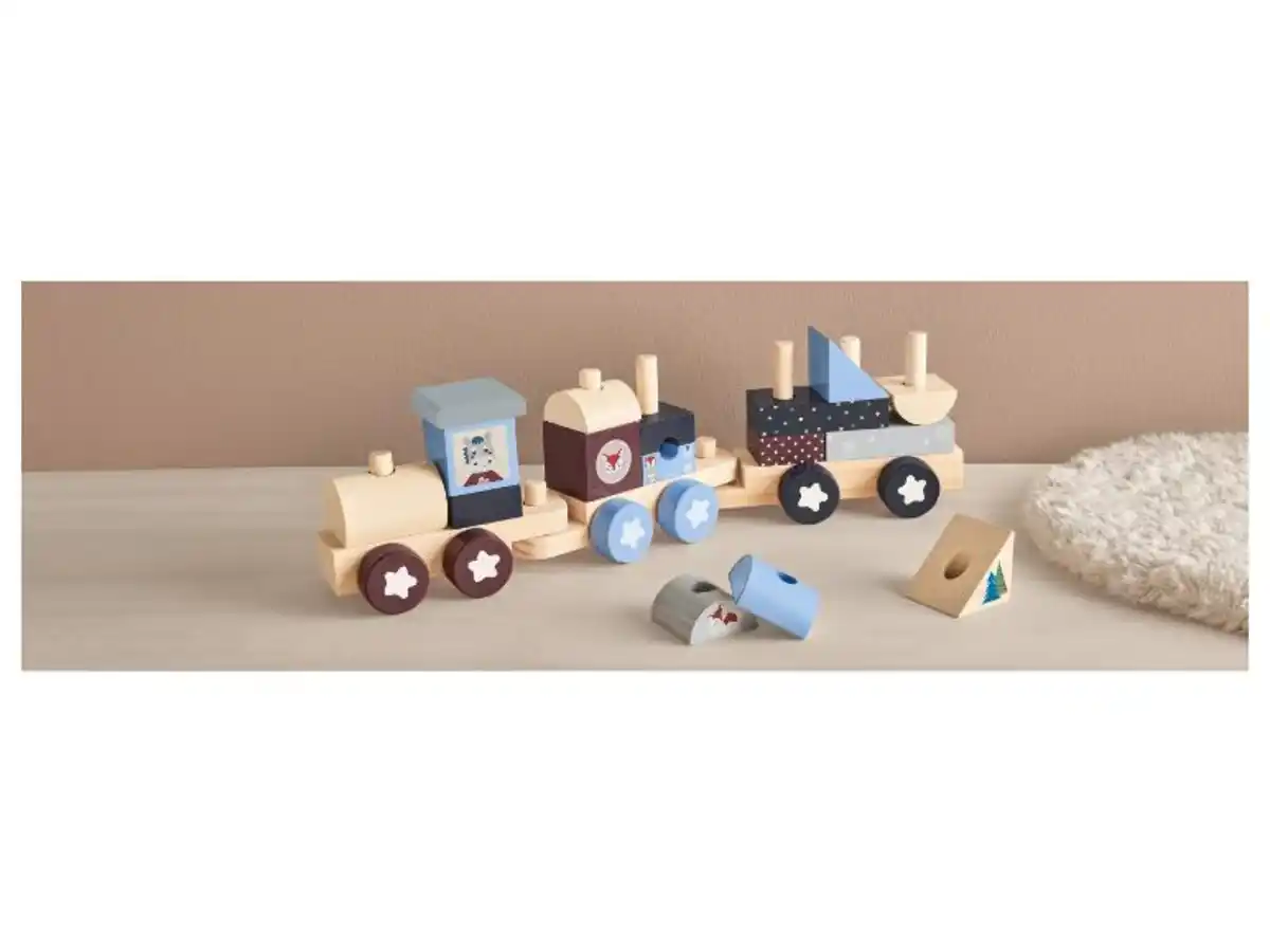 Bild 3 von lupilu® Holz-Eisenbahn / Klopfbank / Steckspiel