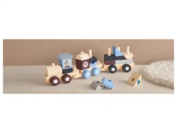 Bild 3 von lupilu® Holz-Eisenbahn / Klopfbank / Steckspiel