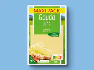 Milbona Gouda jung Maxi Pack,  600 g