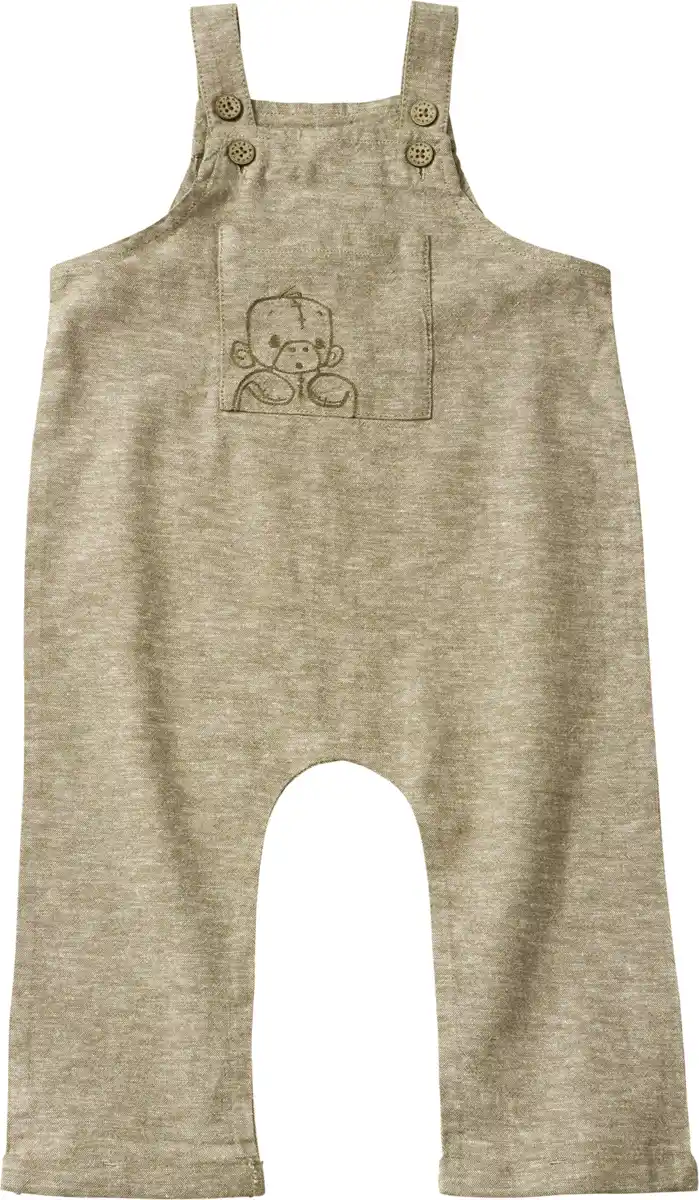 Bild 1 von Anouk natubini Anouk Latzhose mit Leinen & Affi Stickerei, grün, Gr. 104