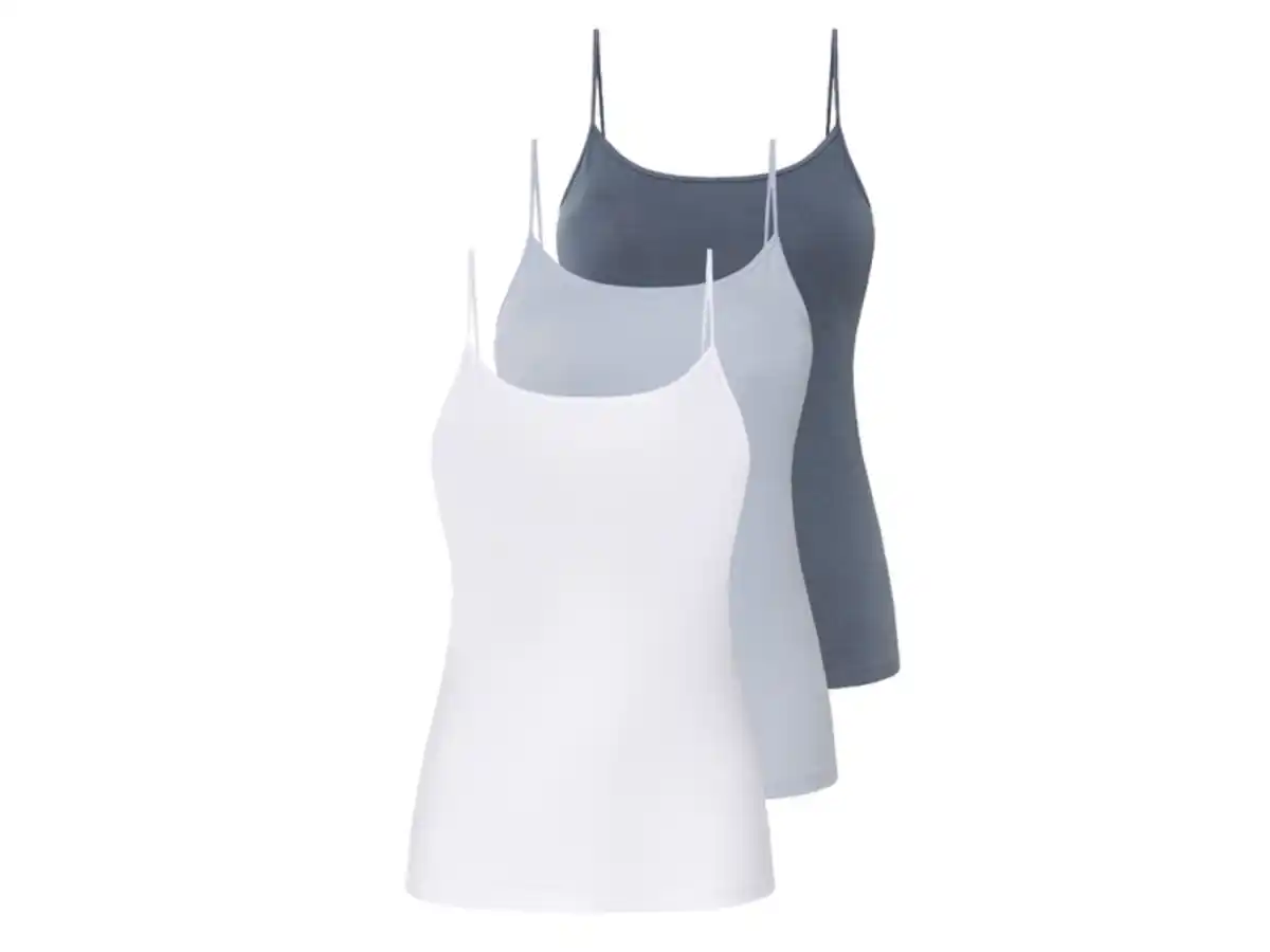 Bild 2 von esmara® Damen Spaghettitops, 3 Stück, hoher Baumwollanteil