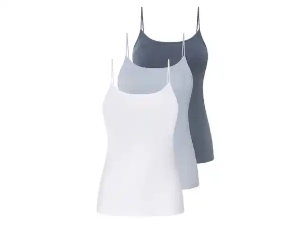 Bild 2 von esmara® Damen Spaghettitops, 3 Stück, hoher Baumwollanteil
