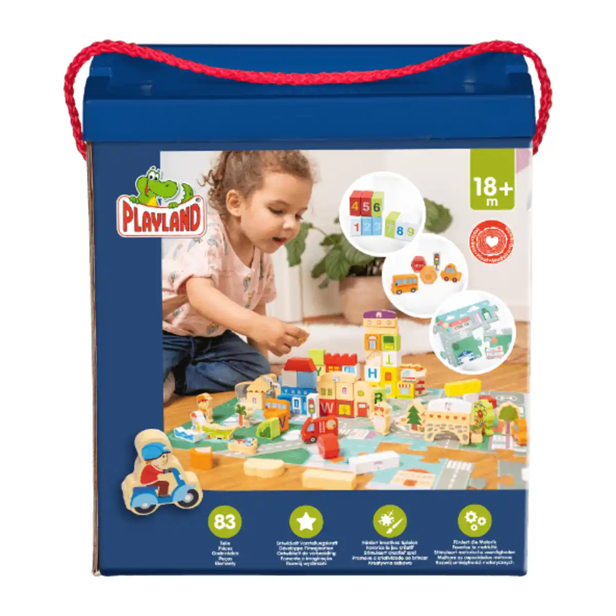 Bild 2 von PLAYLAND Holz-Bauklötze / -Fädelspaß