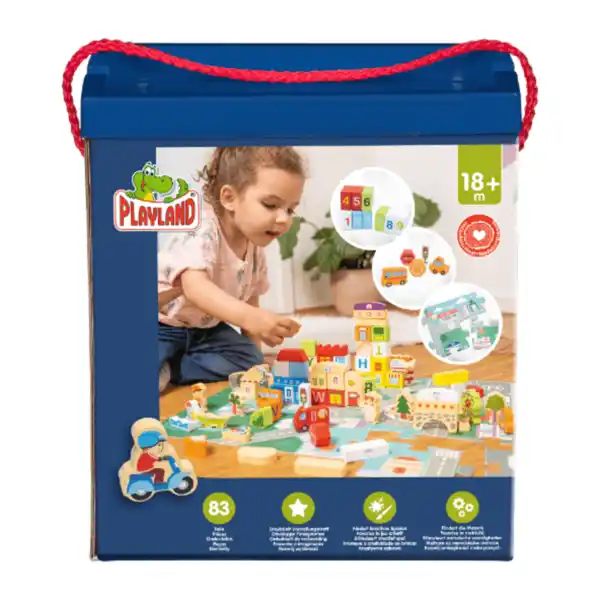 Bild 2 von PLAYLAND Holz-Bauklötze / -Fädelspaß