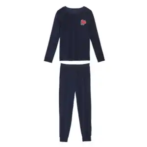 Damen Frottee Pyjama, navy, L