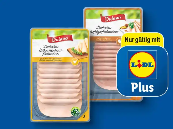 Bild 1 von Dulano Delikatess Hähnchenbrust-/Geflügelfiletrouladen,  150 g