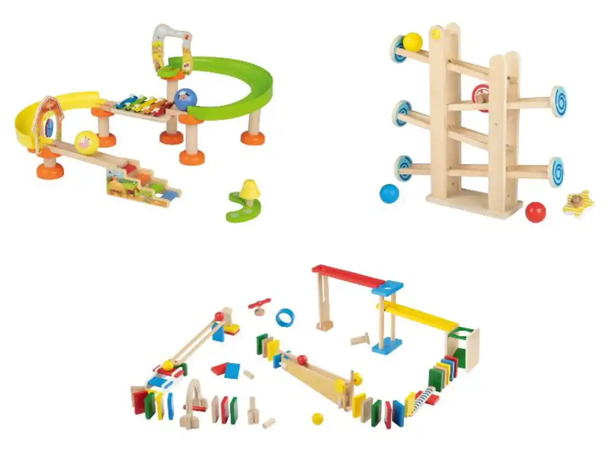 Bild 1 von Playtive Holz-Kugelbahn, 66-teilig / 29-teilig / 6-teilig