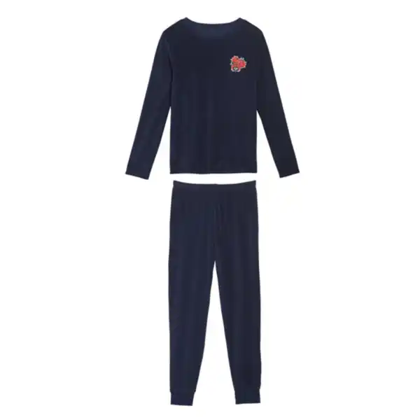 Bild 1 von Damen Frottee Pyjama, navy, S