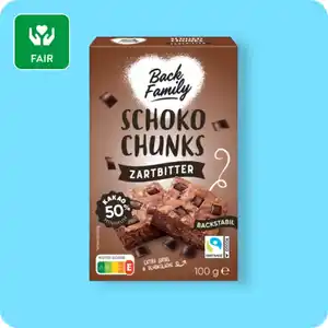 BACK FAMILY Schoko-Chunks oder -Tröpfchen, versch. Sorten