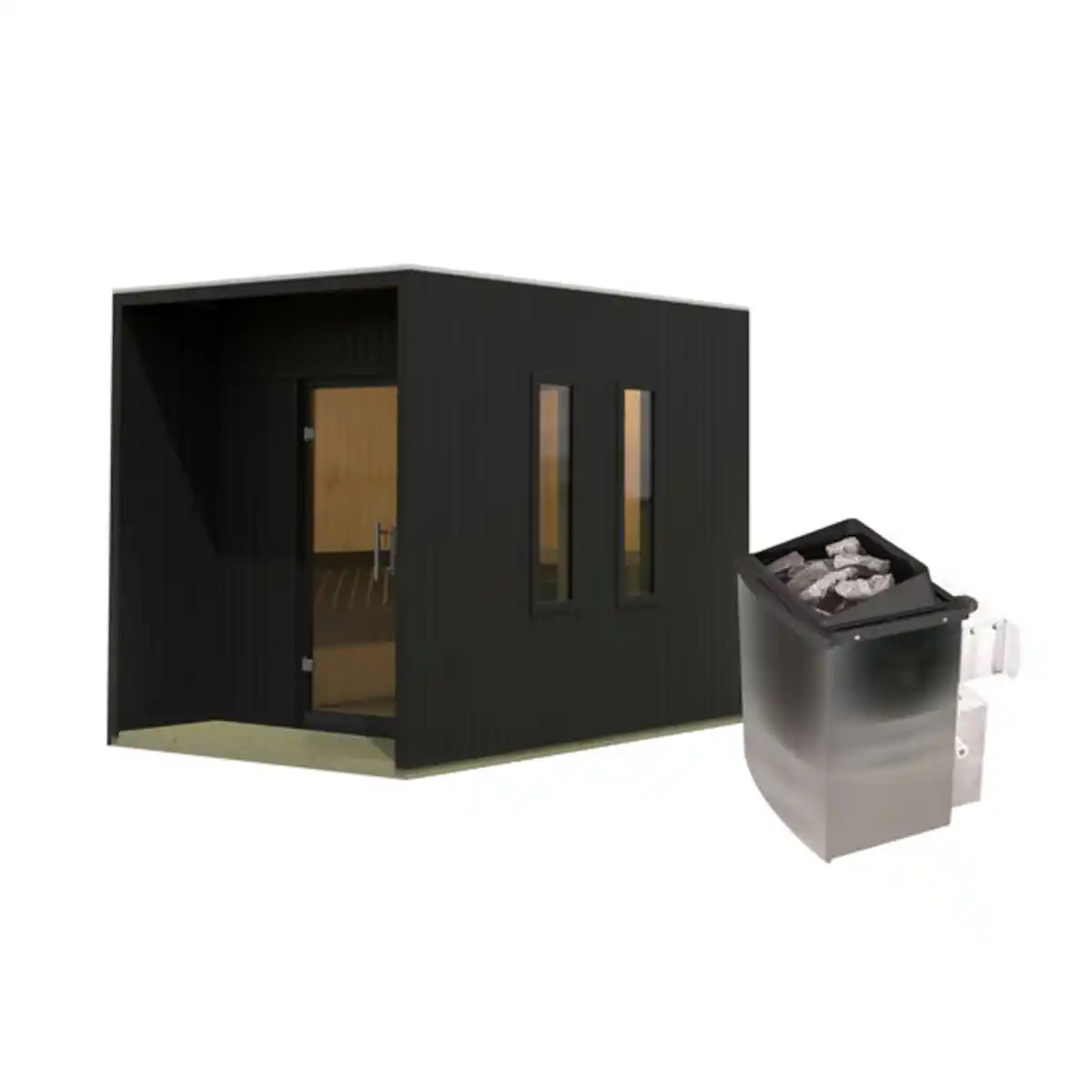 Bild 1 von Saunahaus Elisa, inkl. Ofen, schwarz