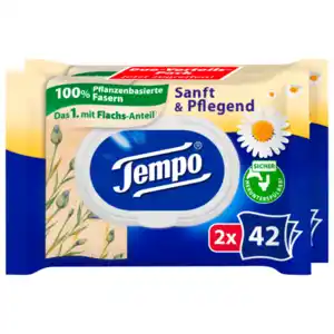 Tempo feuchte Toilettentücher sanft & pflegend 2x42 Tücher