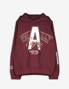 Kinder Hoodie - Glitzerprint - dunkelrot