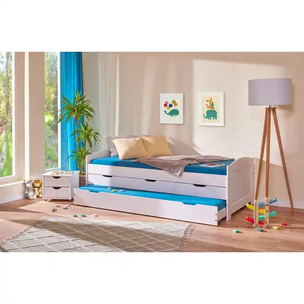 Bild 1 von Funktionsbett "Aus eins mach zwei" 90x200 - Weiss