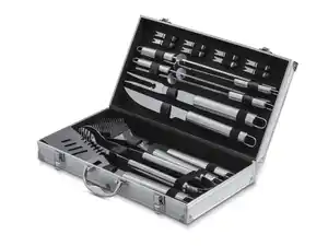 GRILLMEISTER Grillbesteck-Set, 18-teilig, im Alurahmenkoffer