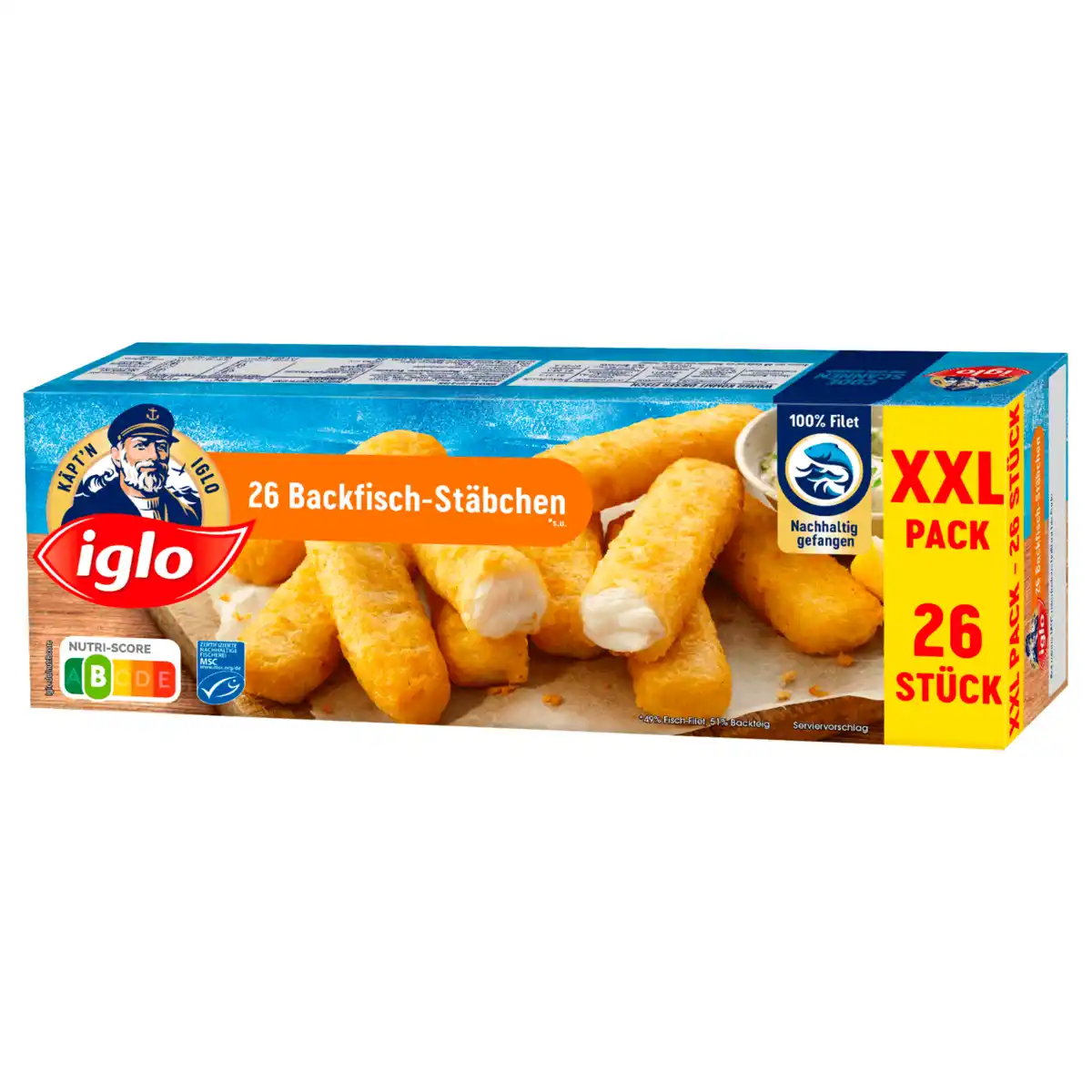 Bild 1 von Iglo Backfischstäbchen XXL 26 Stück 728g