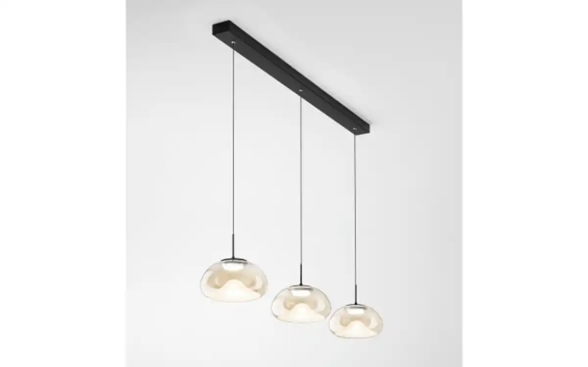 Bild 2 von LED-Pendelleuchte Brena, cognac, 3-flammig,22 cm, inkl. CCT Steuerung