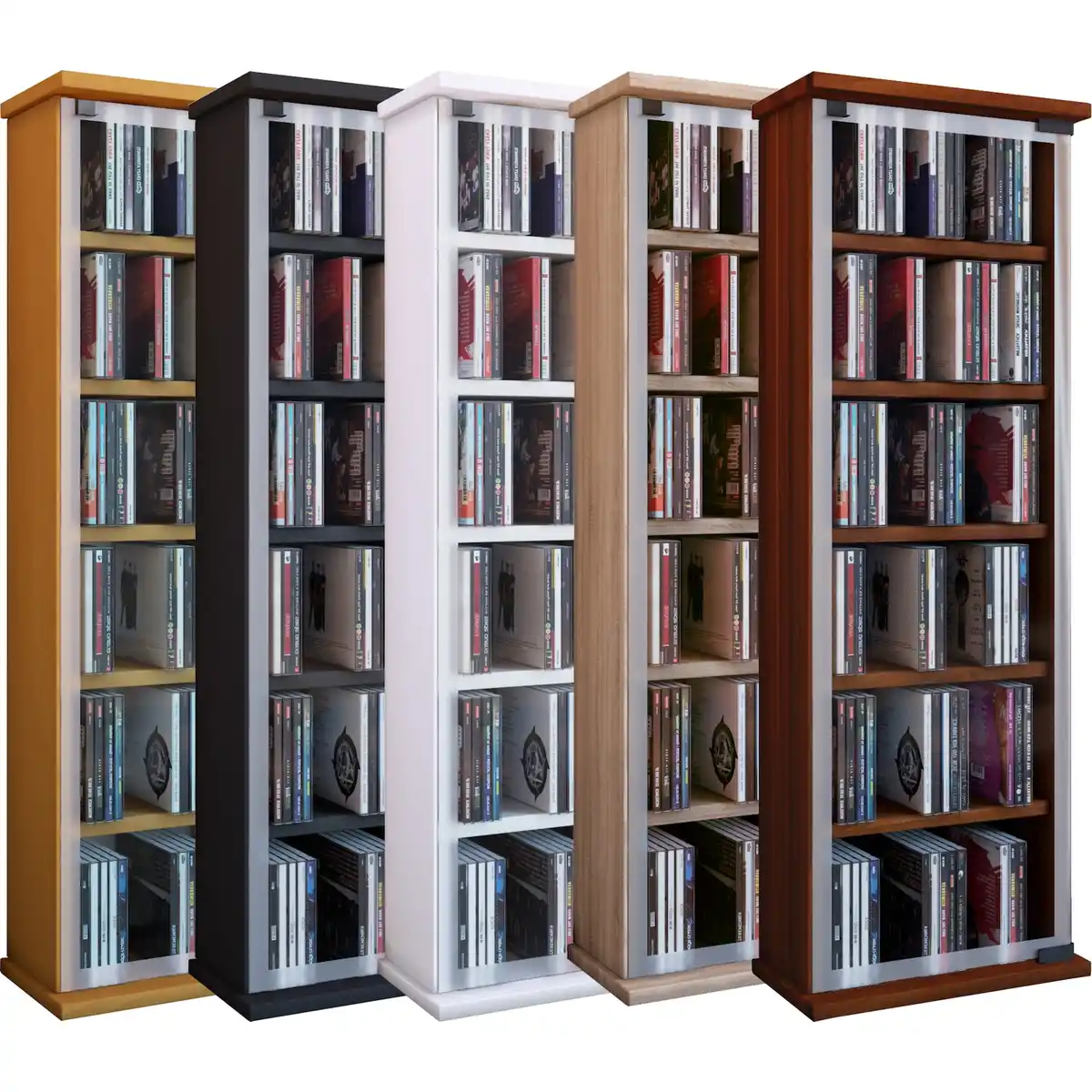 Bild 1 von VCM Holz CD DVD Stand Regal Schrank Aufbewahrung Standregal Ständer Classic Glastür