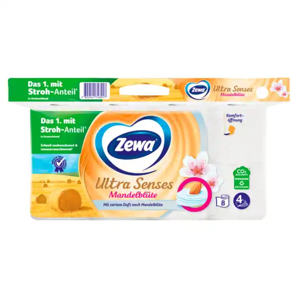 Bild 1 von Zewa Ultra Senses Toilettenpapier Mandelblüte 4-lagig 8x135 Blatt