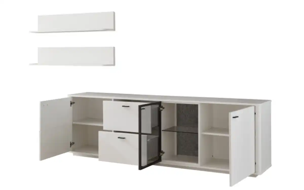 Bild 4 von Ideal-Möbel - Wohnwand Montreal II, weiß, inkl. Softclose Funktion