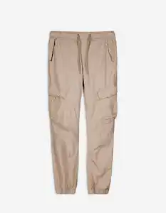 Herren Cargohose - Tunnelzug am Saum - hellbraun