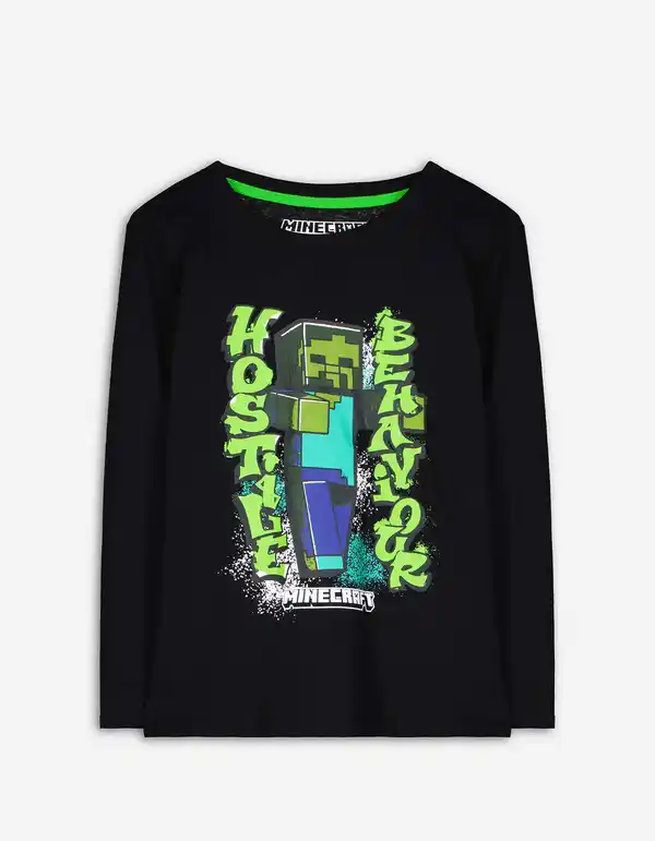 Bild 1 von Kinder Langarmshirt - Minecraft - schwarz