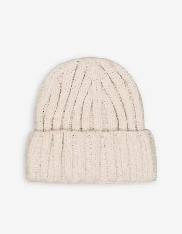 Bild 1 von Damen Strickmütze - Rippstrick - beige