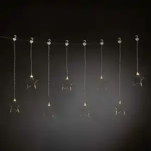 Konstsmide LED Lichtervorhang 8 Plexisterne 605cm x 38-59cm