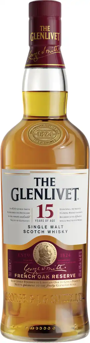 Bild 1 von The Glenlivet Whisky 15 Jahre 40% GP 0,7L
