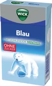 Wick Blau Menthol Hustenbonbons ohne Zucker, 46 g