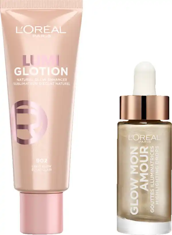 Bild 1 von L’Oréal Paris Lumi Glotion Natural Glow Enhancer & Glow mon Amour Highlighting Drops Vorteilsset