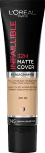 L’Oréal Paris Infaillible 32H Matte Cover 145 Warm Undertone, 30 ml