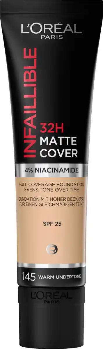 Bild 1 von L’Oréal Paris Infaillible 32H Matte Cover 145 Warm Undertone, 30 ml
