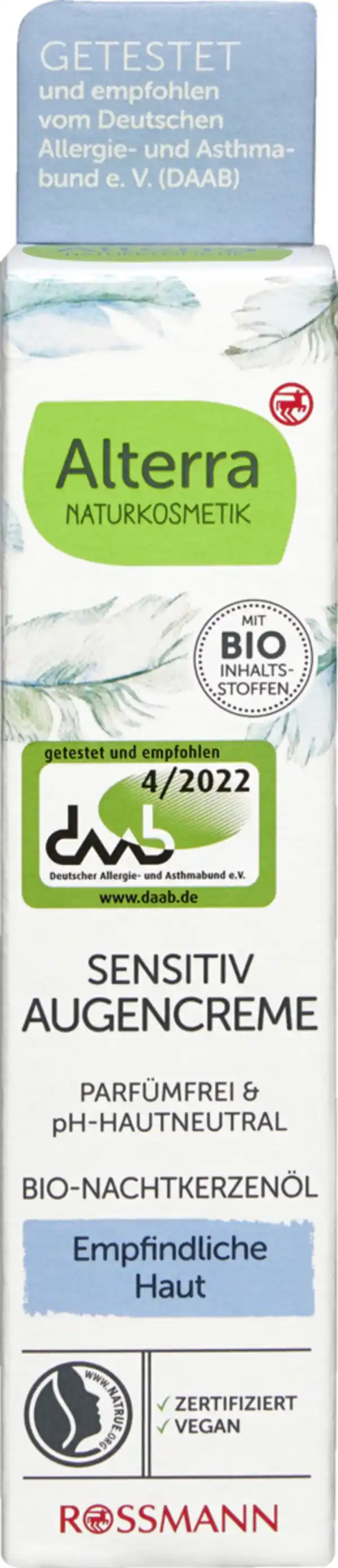 Bild 1 von Alterra NATURKOSMETIK Sensitiv Augencreme Bio-Nachtkerzenöl, 15 ml