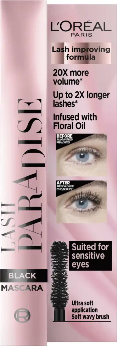 Bild 3 von L’Oréal Paris Lash Paradise Mascara + Lumi Enhancer + Lipgloss + Beauty Bag Geschenkset