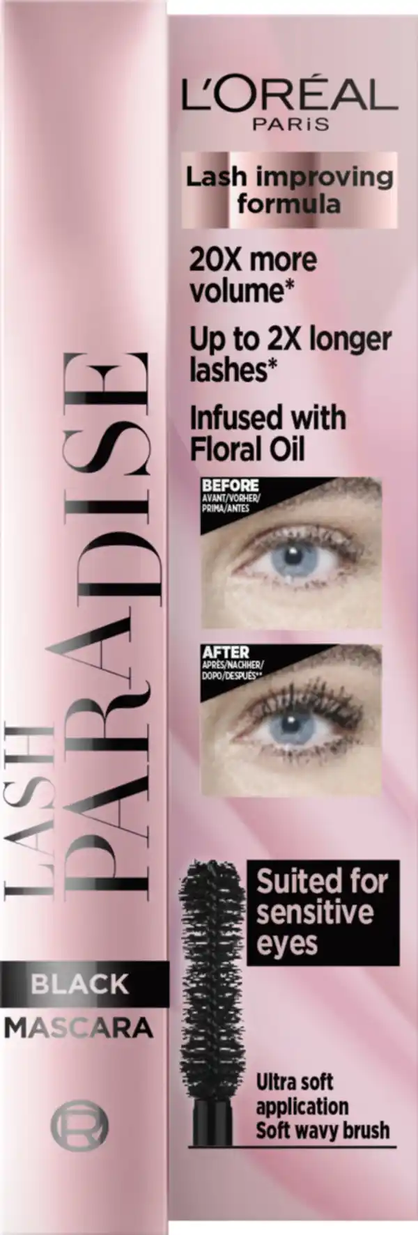 Bild 3 von L’Oréal Paris Lash Paradise Mascara + Lumi Enhancer + Lipgloss + Beauty Bag Geschenkset