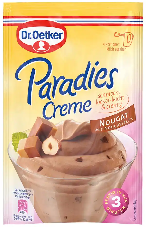 Bild 1 von Dr.Oetker Paradies Creme Nougat Geschmack 70G