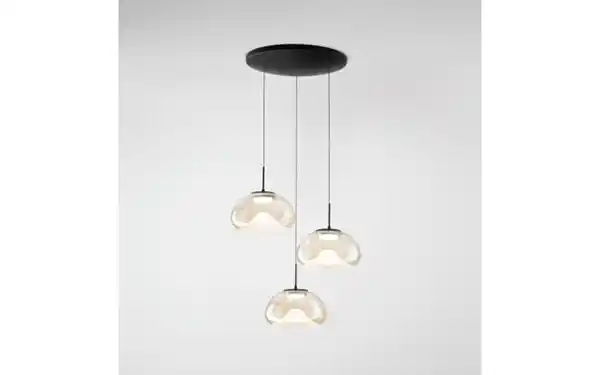 Bild 2 von LED-Pendelleuchte Brena, cognac, 3-flammig, 35 cm, inkl. CCT Steuerung