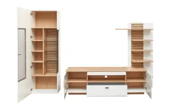 Bild 3 von Wohnwand Fresno, weiß/Eiche-Nachbildung, inkl. Softclose Funktion
