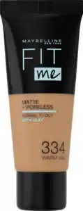 Maybelline New York Fit Me! Matte + Poreless Make-Up Nr. 334 Warm Tan, 30 ml