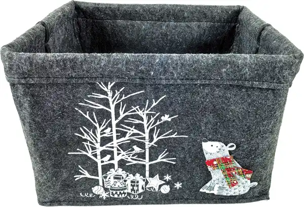 Bild 1 von TrendLine Deko Korb Filz Weihnachten 36 x 28 x 23 cm grau