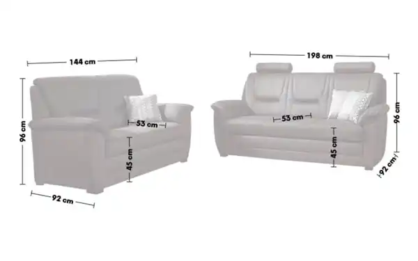 Bild 4 von Polipol - Garnitur PP-QL11014 A+, nougat, inkl. Funktionen