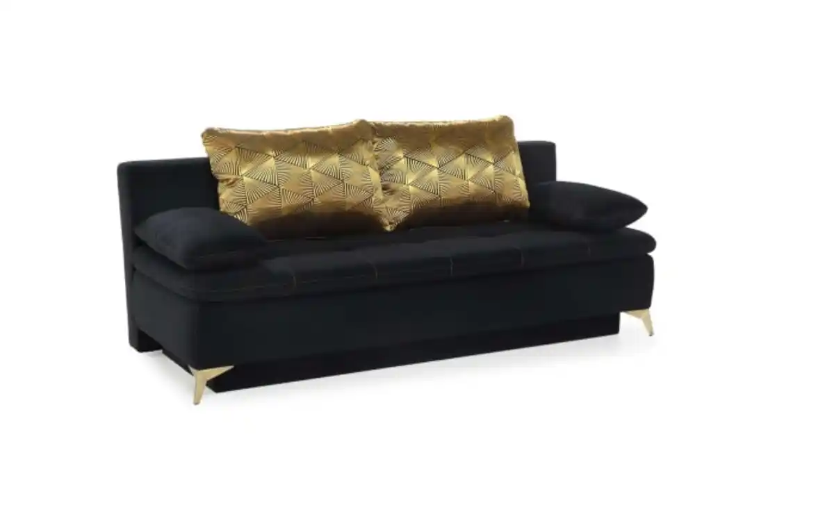 Bild 1 von Funktionssofa Sarah, schwarz/gold