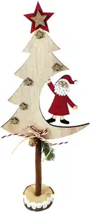 TrendLine Dekofigur Holz Tannenbaum Weihnachtsmann 45 x 42 x 52 cm mehrfarbig