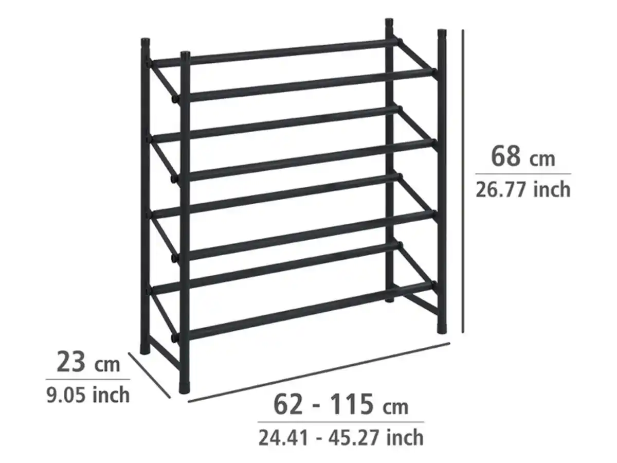 Bild 4 von Wenko Anti-Rutsch-Schuhregal Hero ausziehbar, Schuhaufbewahrung für 24 PaarSchuhe