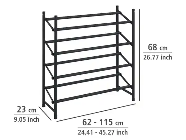 Bild 4 von Wenko Anti-Rutsch-Schuhregal Hero ausziehbar, Schuhaufbewahrung für 24 PaarSchuhe