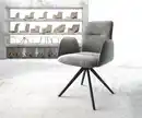 Bild 1 von Drehstuhl Vinja-Flex Samt Grau Kreuzgestell kantig Schwarz 180° drehbar