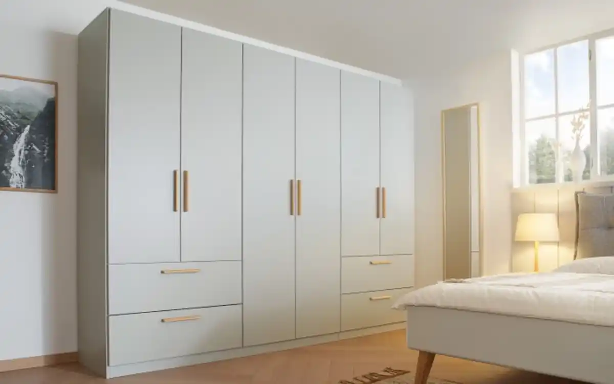 Bild 1 von Rauch - Drehtürenschrank Skandi, seidengrau, 271 x 210 cm, inkl. 4 Schubkästen