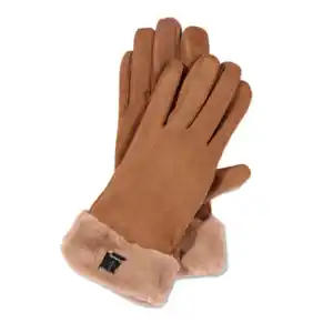 Handschuhe Damen Suede mit Teddyfutter