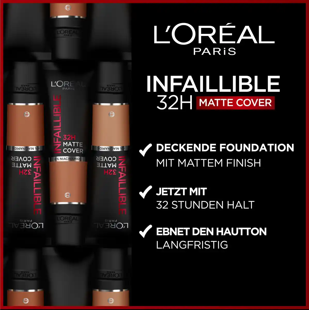 Bild 2 von L’Oréal Paris Infaillible 32H Matte Cover 145 Warm Undertone, 30 ml